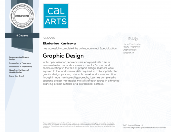 Coursera certificate in Graphic Design specialization