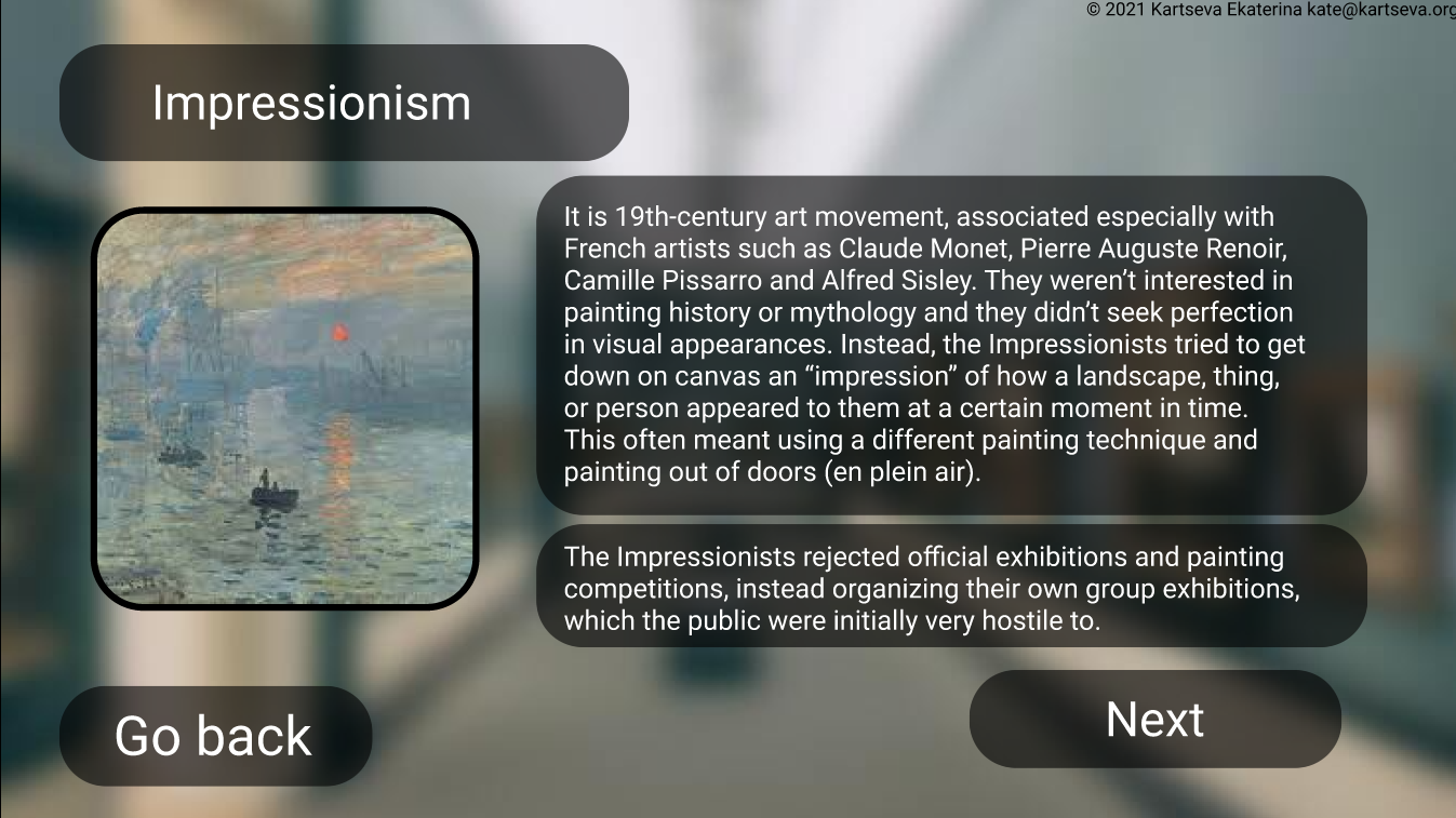 «Art&History» game concept